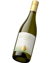 beauty shot of a Drop of Sunshine Chardonnay bottle at an angle